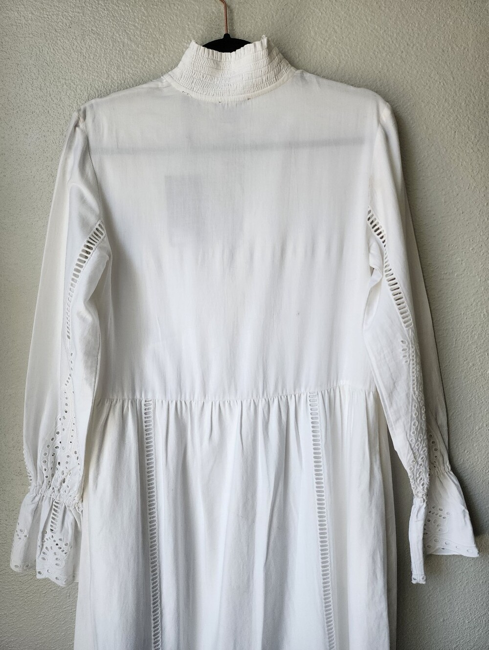The Kooples Broderie Anglaise Eyelet Embroidered Cotton Maxi Size 1 Small White - Picture 11 of 16